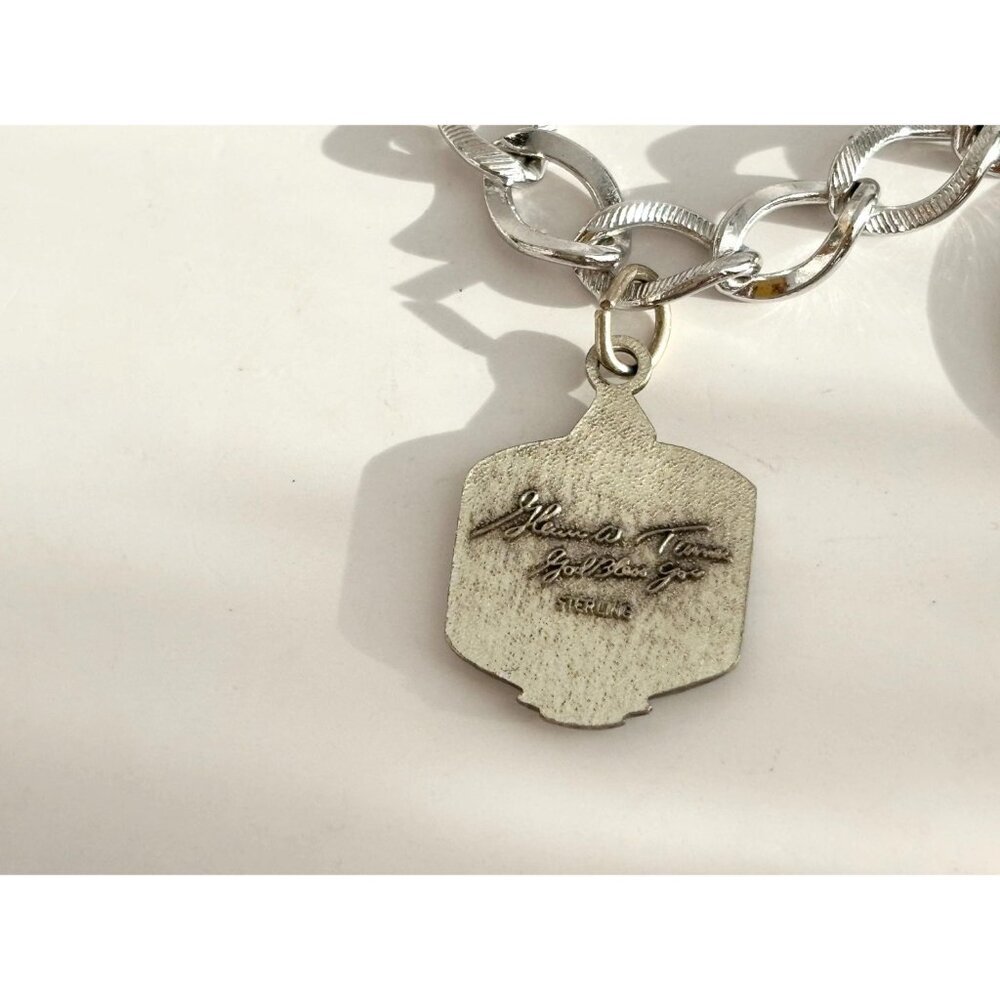 Koscot Designer Sterling Silver 925 Chainlink Multi Charmed Chunky Bracelet - 7" - Picture 6 of 14